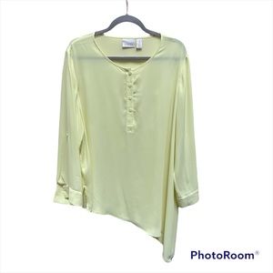 Chico’s Size 3 Asymmetric Allure Ali Top in Citron
